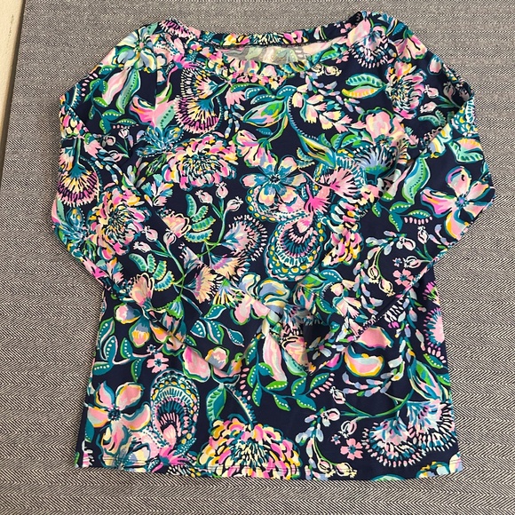 Lilly Pulitzer Tops - LILLY PULITZER - Aleah Boatneck Long-sleeved Floral Shirt